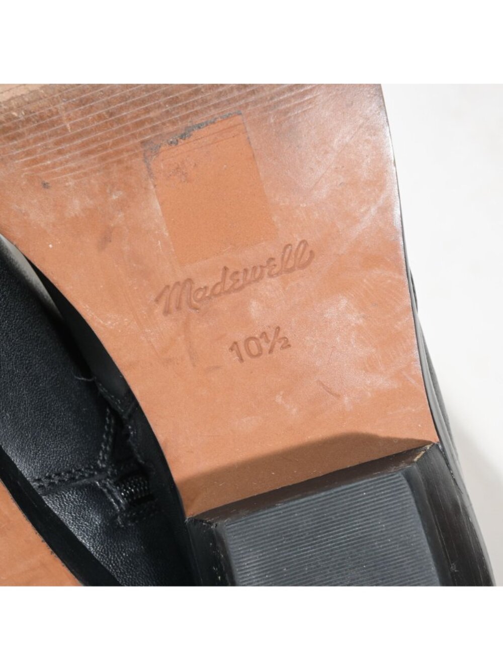 Madewell Idris Black Leather Ankle Boots Inside Zip Womens 10.5 - Picture 7 of 8
